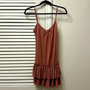 Zara TRF Rose Dark Pink Stretchy Dress SZ Medium 92% Viscose Rayon 8% Spandex